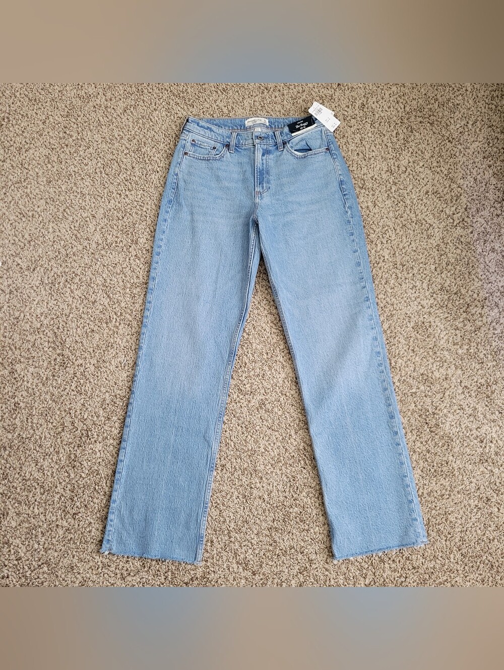 Abercrombie & Fitch Baggy Low Rise Jeans Blue Denim Curve Love 27 4 Long